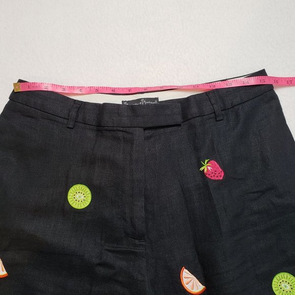 Mercer & Madison Petites Womens Linen Ankle Trouser Pant Size 12P Black Fruit - Picture 14 of 16